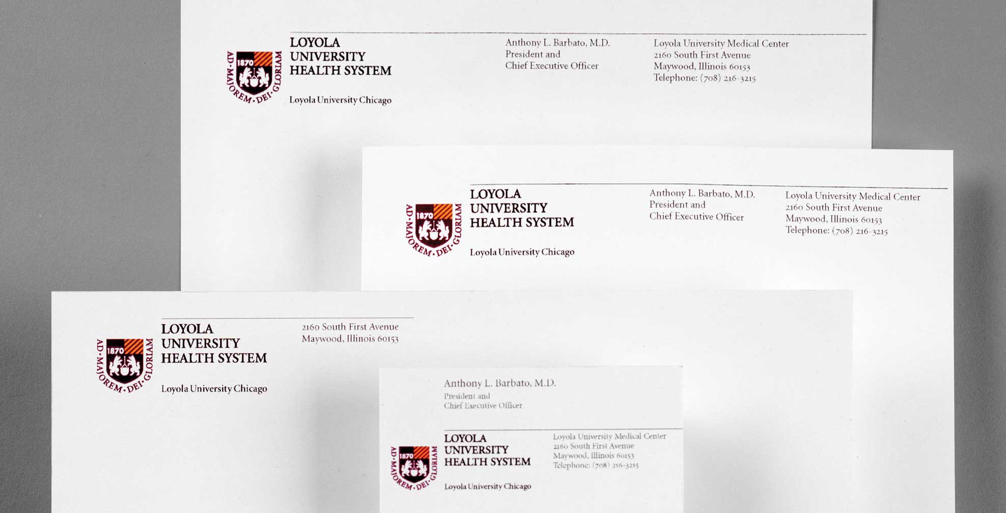 loyola-university-health-system_stationery.jpg Art Direction by: Bart Crosby, Crosby Associates
